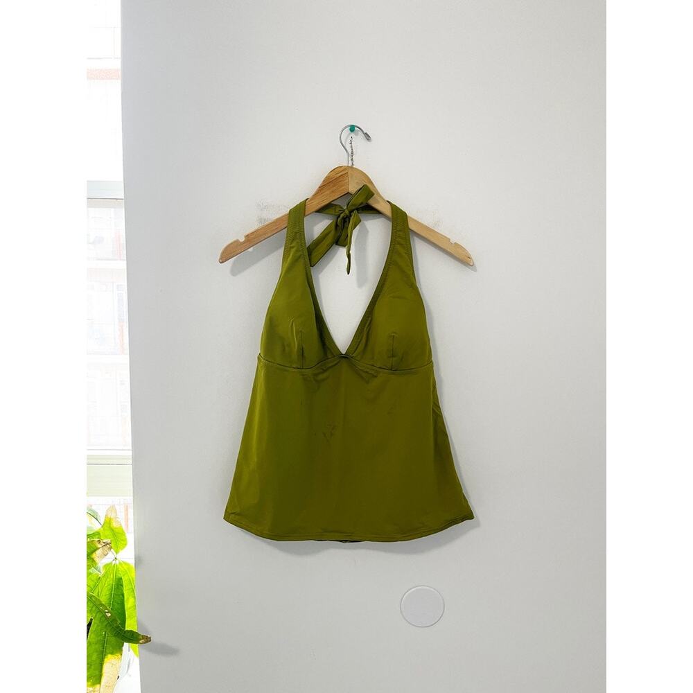 Lands' End Green Tankini Bathing Suit Top Size Large